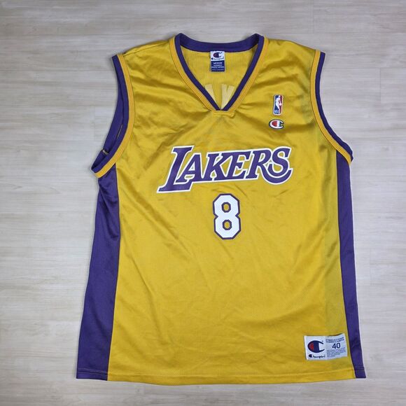 Vintage 90s Champion Kobe Bryant Los Angeles Lakers Jersey Size 40 Medium